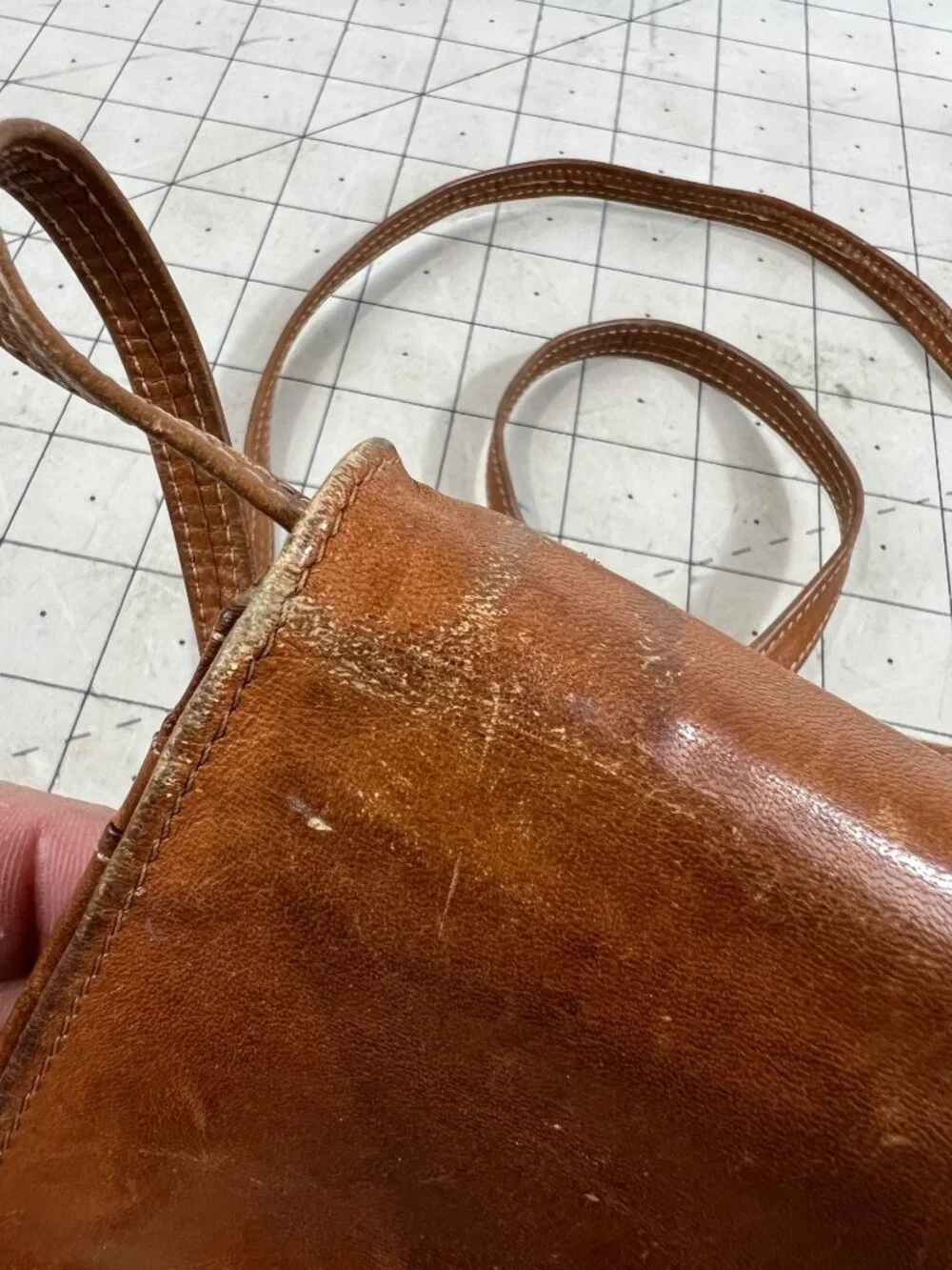 G.H. Bass & Co. Brown Leather Wallet Crossbody Bag Full Grain Leather vintage - Picture 10 of 10